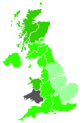 Click on a region for air pollution levels for 10/11/1987