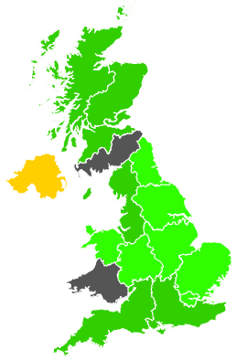 Click on a region for air pollution levels for 10/11/1989