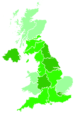 Click on a region for air pollution levels for 10/11/1994
