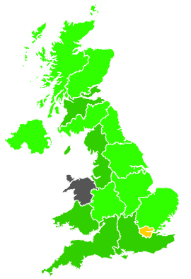 Click on a region for air pollution levels for 10/11/2000