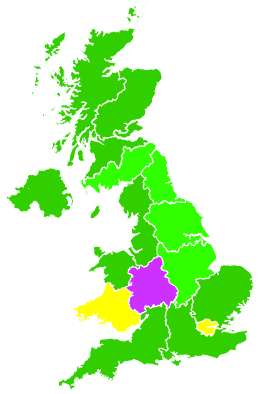 Click on a region for air pollution levels for 10/11/2016