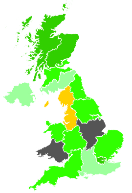 Click on a region for air pollution levels for 10/12/1987