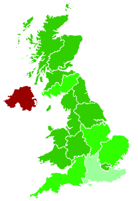 Click on a region for air pollution levels for 10/12/1992