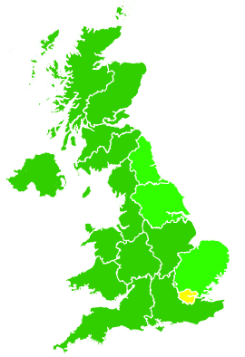 Click on a region for air pollution levels for 10/12/1994