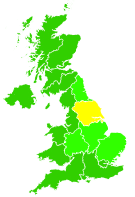 Click on a region for air pollution levels for 10/12/1998