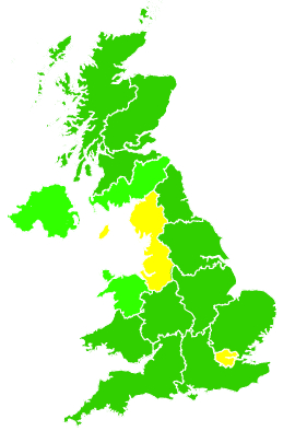 Click on a region for air pollution levels for 10/12/2004