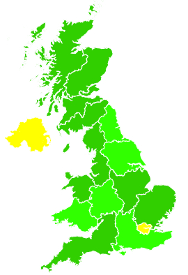 Click on a region for air pollution levels for 10/12/2012