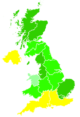 Click on a region for air pollution levels for 10/12/2022