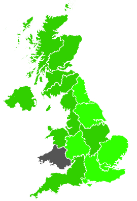 Click on a region for air pollution levels for 11/01/1990