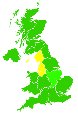 Click on a region for air pollution levels for 11/01/1995