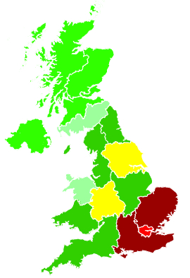 Click on a region for air pollution levels for 11/01/1997