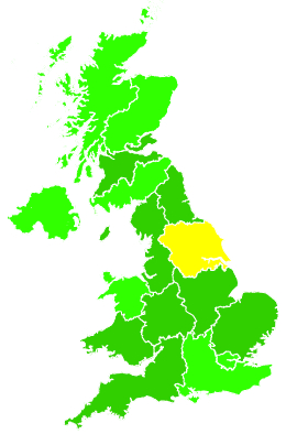 Click on a region for air pollution levels for 11/01/2001