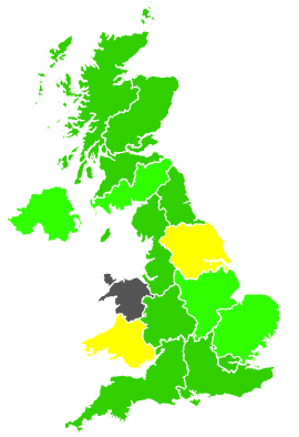 Click on a region for air pollution levels for 11/01/2002