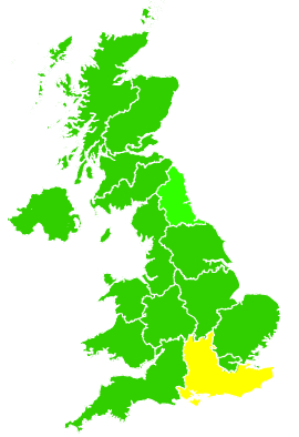 Click on a region for air pollution levels for 11/01/2009
