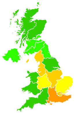 Click on a region for air pollution levels for 11/01/2025