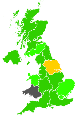 Click on a region for air pollution levels for 11/02/1992