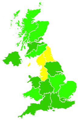 Click on a region for air pollution levels for 11/02/1994