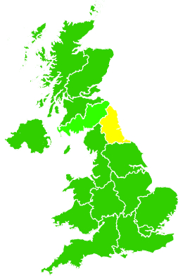 Click on a region for air pollution levels for 11/02/2001