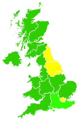 Click on a region for air pollution levels for 11/02/2009