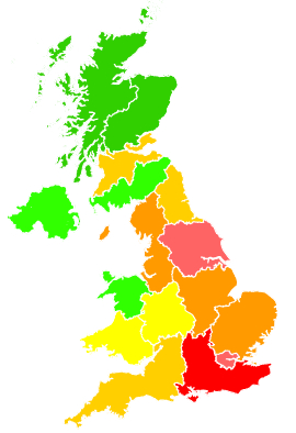 Click on a region for air pollution levels for 11/02/2012
