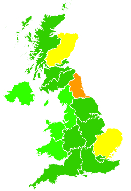 Click on a region for air pollution levels for 11/02/2025