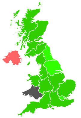 Click on a region for air pollution levels for 11/03/1991