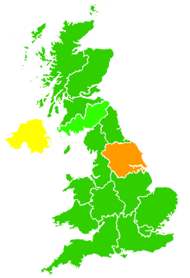 Click on a region for air pollution levels for 11/03/1993