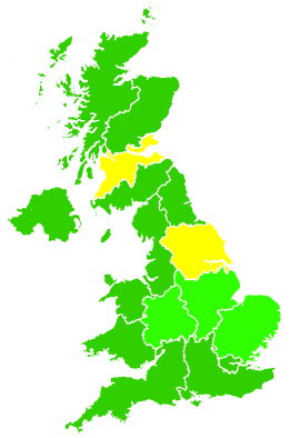 Click on a region for air pollution levels for 11/03/1995
