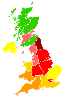 Click on a region for air pollution levels for 11/03/1997
