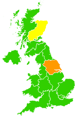 Click on a region for air pollution levels for 11/03/2004