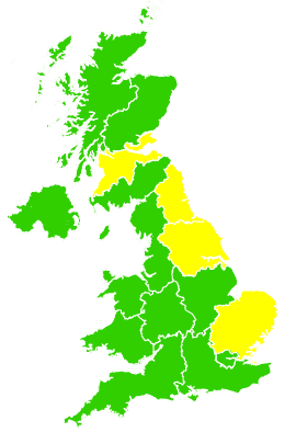 Click on a region for air pollution levels for 11/03/2006