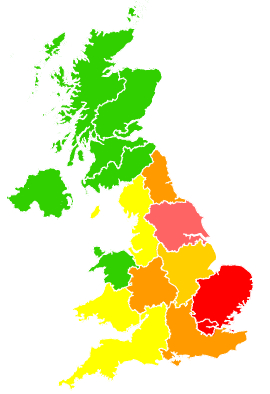 Click on a region for air pollution levels for 11/03/2016