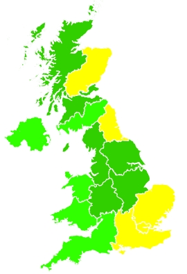 Click on a region for air pollution levels for 11/03/2024