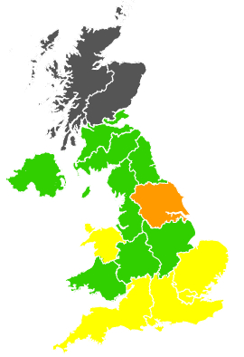 Click on a region for air pollution levels for 11/04/1995