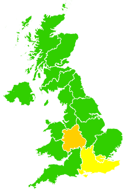 Click on a region for air pollution levels for 11/04/1996