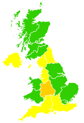 Click on a region for air pollution levels for 11/04/2003