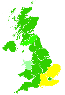 Click on a region for air pollution levels for 11/04/2004