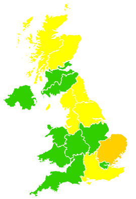 Click on a region for air pollution levels for 11/04/2005