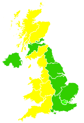 Click on a region for air pollution levels for 11/04/2009