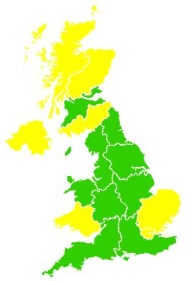 Click on a region for air pollution levels for 11/04/2010