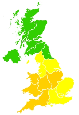 Click on a region for air pollution levels for 11/04/2020