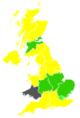 Click on a region for air pollution levels for 11/05/1990