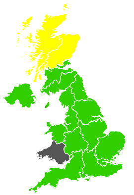 Click on a region for air pollution levels for 11/05/1991