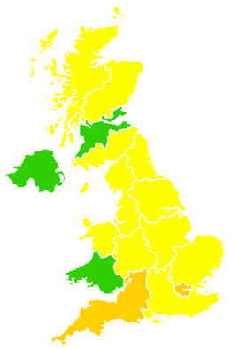 Click on a region for air pollution levels for 11/05/1994