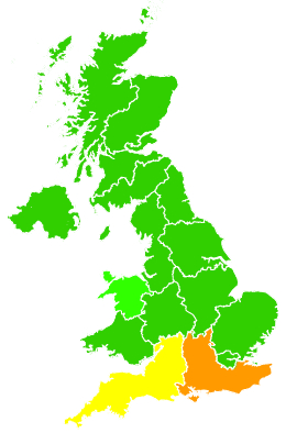 Click on a region for air pollution levels for 11/05/1997