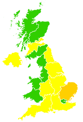 Click on a region for air pollution levels for 11/05/2005