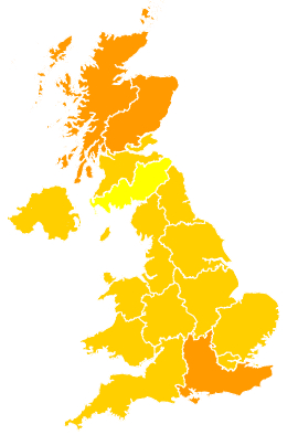 Click on a region for air pollution levels for 11/05/2006