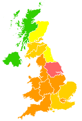 Click on a region for air pollution levels for 11/05/2008