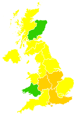 Click on a region for air pollution levels for 11/05/2017