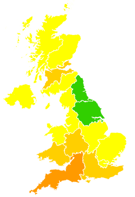 Click on a region for air pollution levels for 11/05/2024